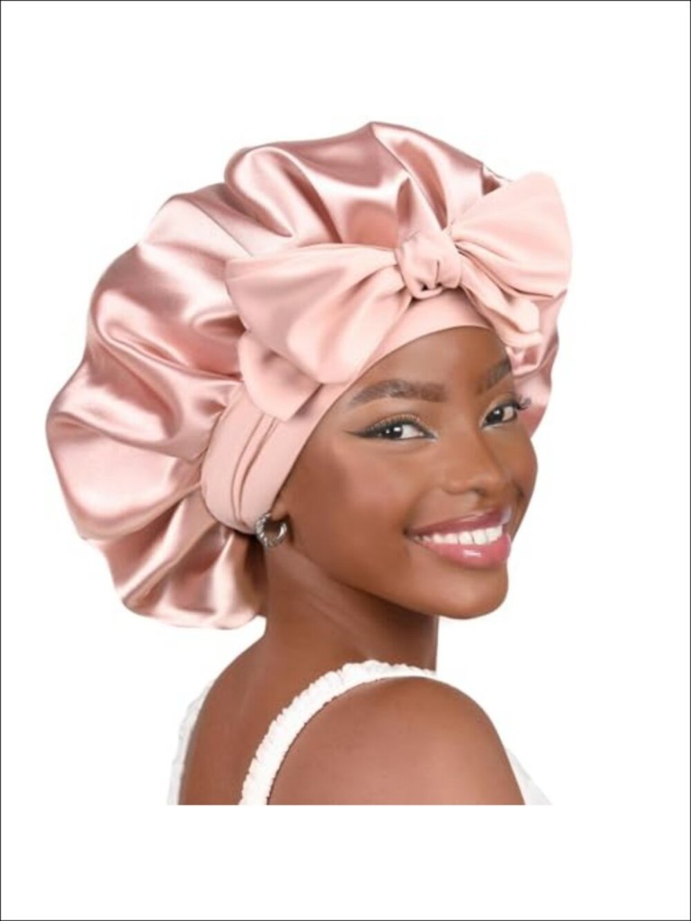 Adjustable Silk Satin Bonnet Sleep Cap Double Layer Frizz Prevention